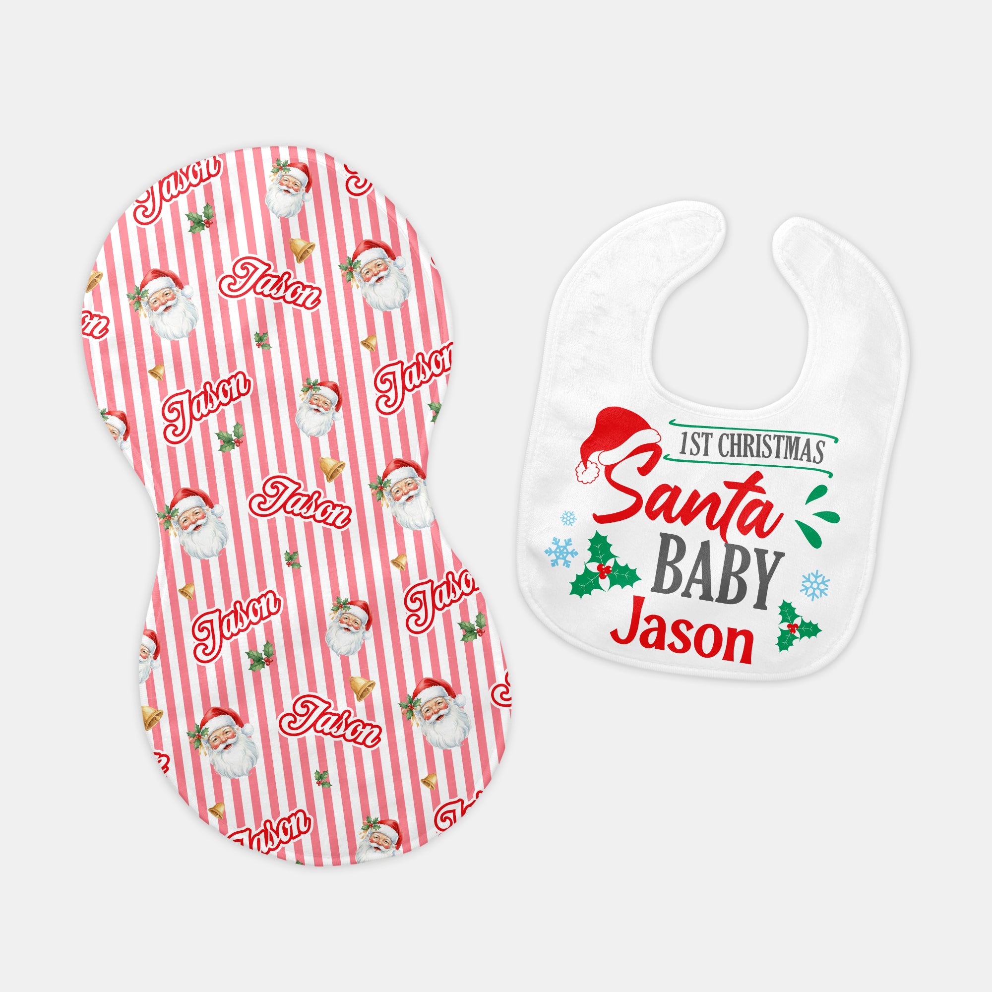 Personalized Bib in Santa Baby