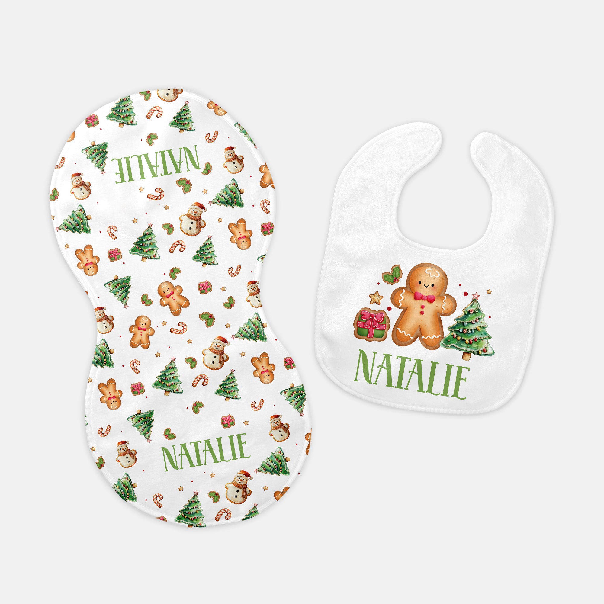 Personalized Bib in Gingerbread