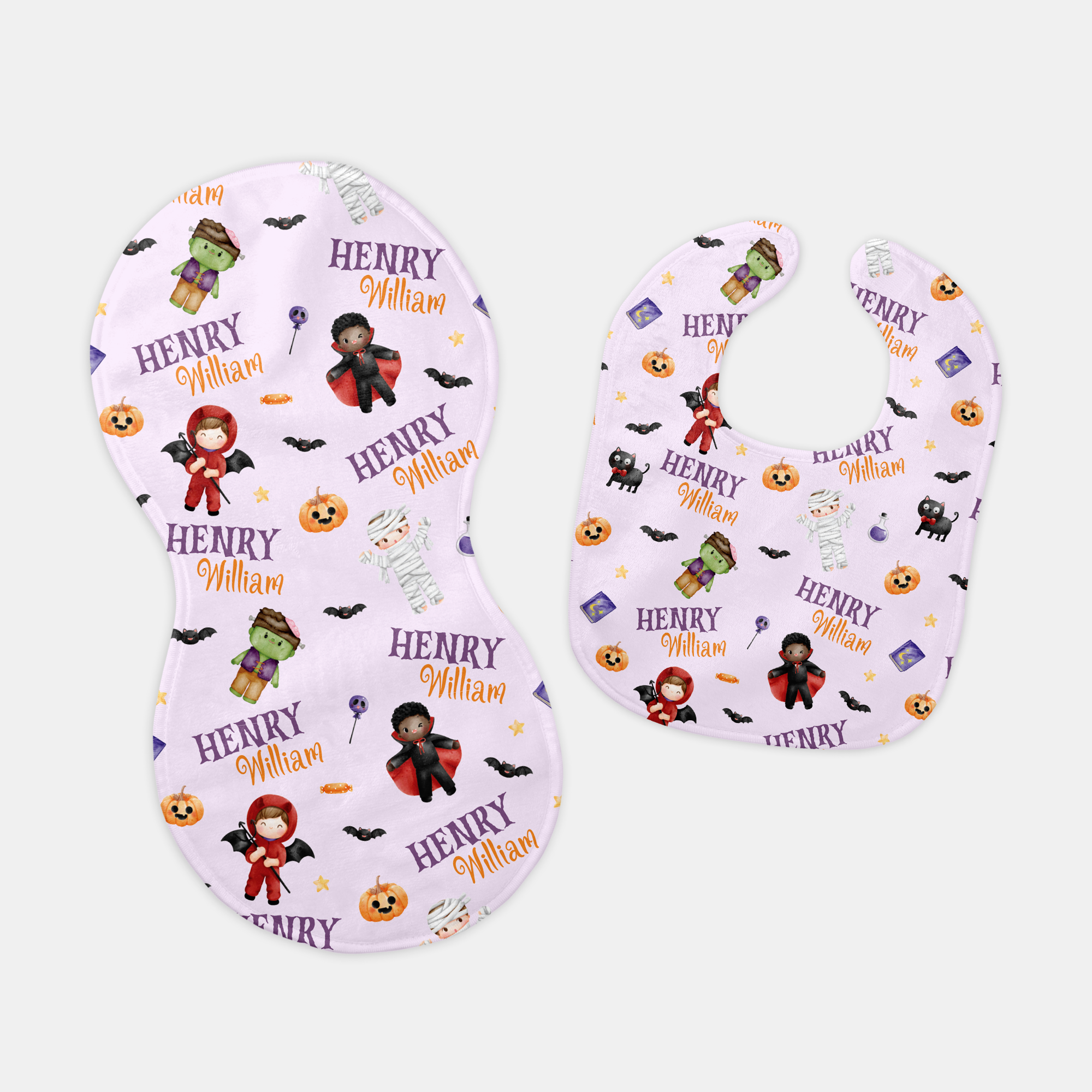 Personalized Bib and Burp Cloth Set in Dress-up Babe