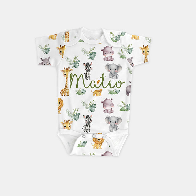 Personalized Bodysuit in Safari Animal