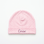 Personalized Beanie in Cherry Blossom Gingham