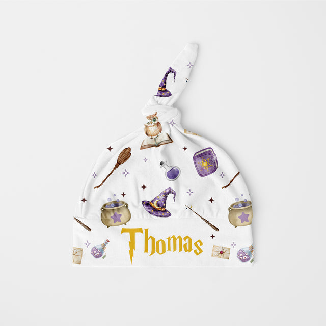 Personalized Knotted Hat in Wizard School