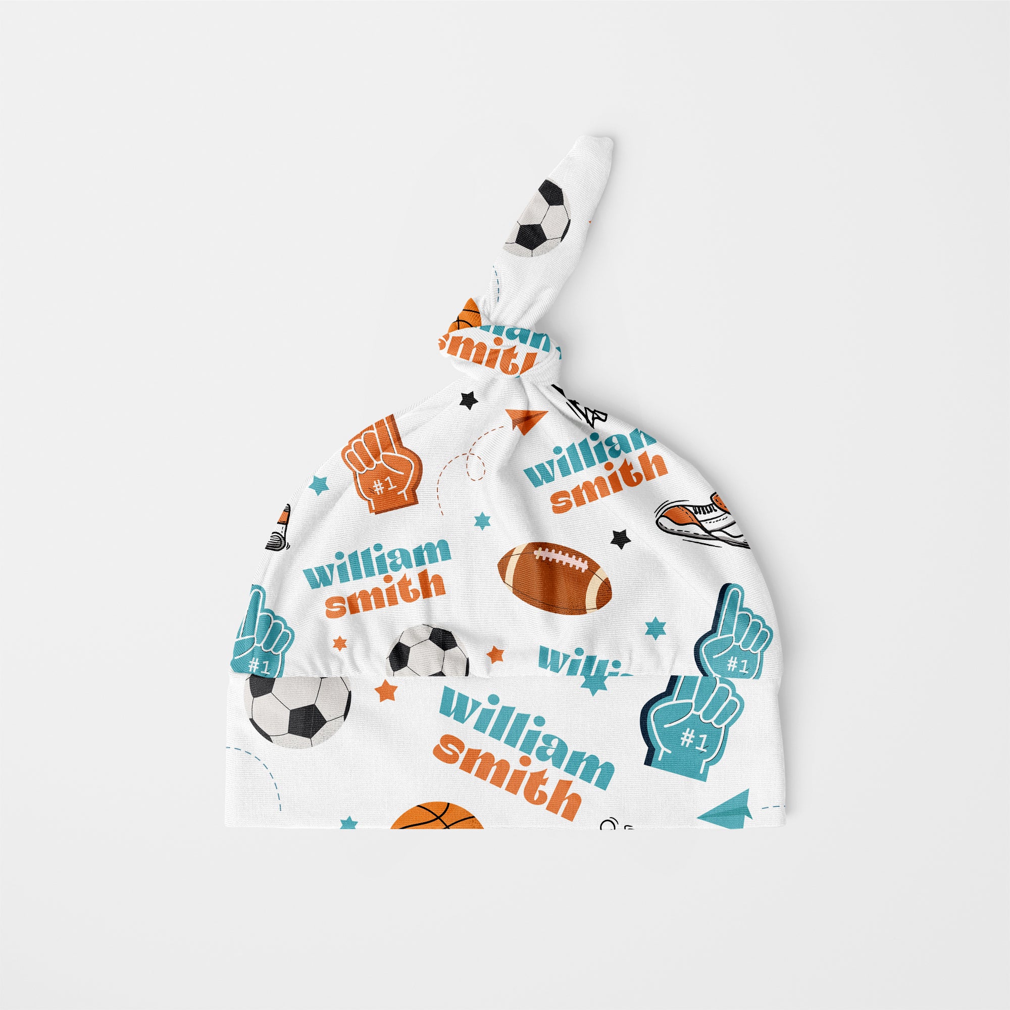 Personalized Knotted Hat in Half Time