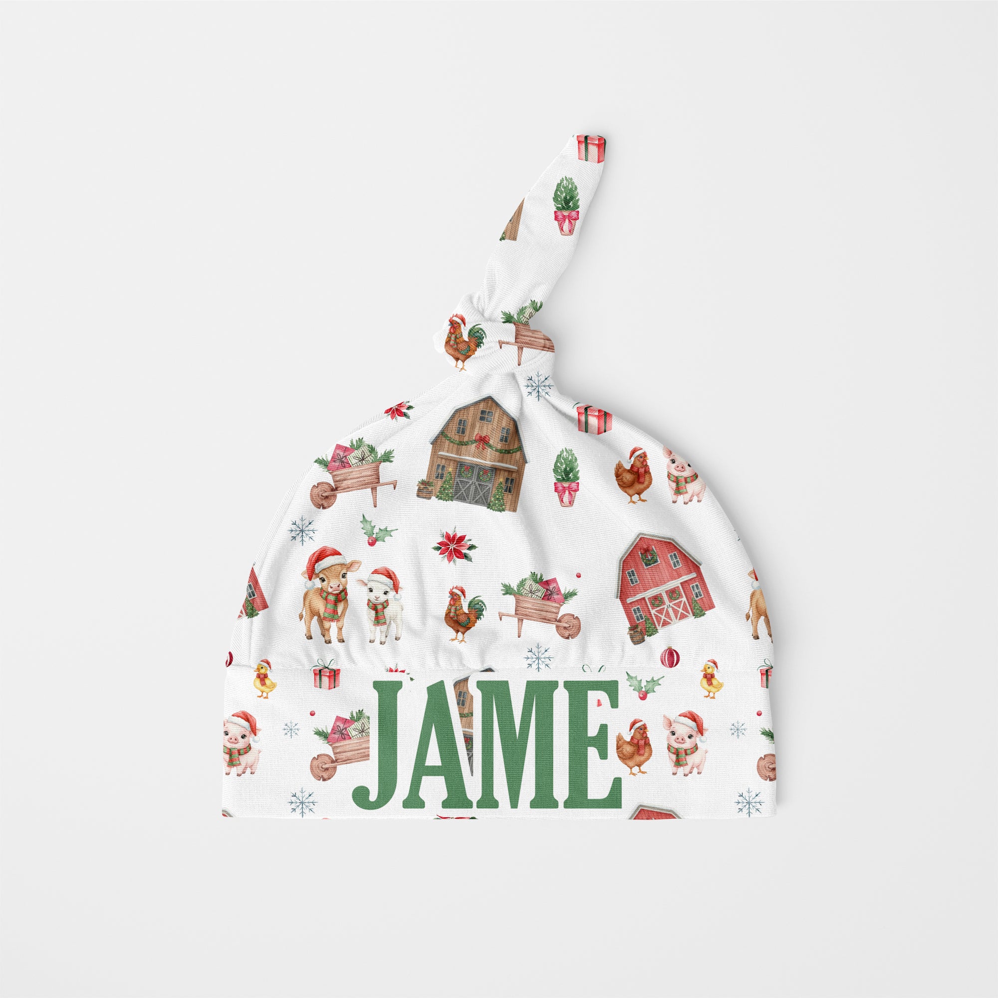 Xmas Farm Personalized Knotted Hat