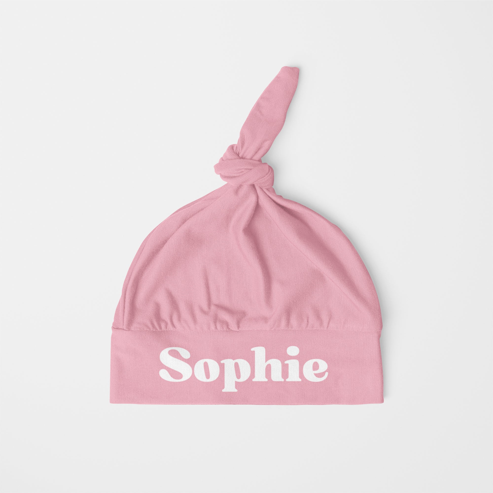 Personalized Knotted Hat in Rose Petal