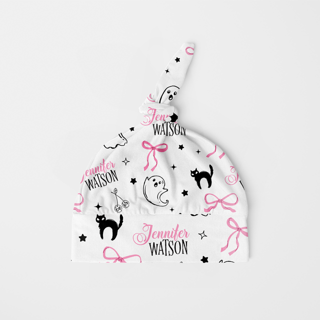 Personalized Knotted Hat in Boo Babes