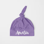 Personalized Knotted Hat in Lilac