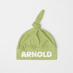 Personalized Knotted Hat in Avocado