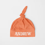 Personalized Knotted Hat in Pumpkin Peach