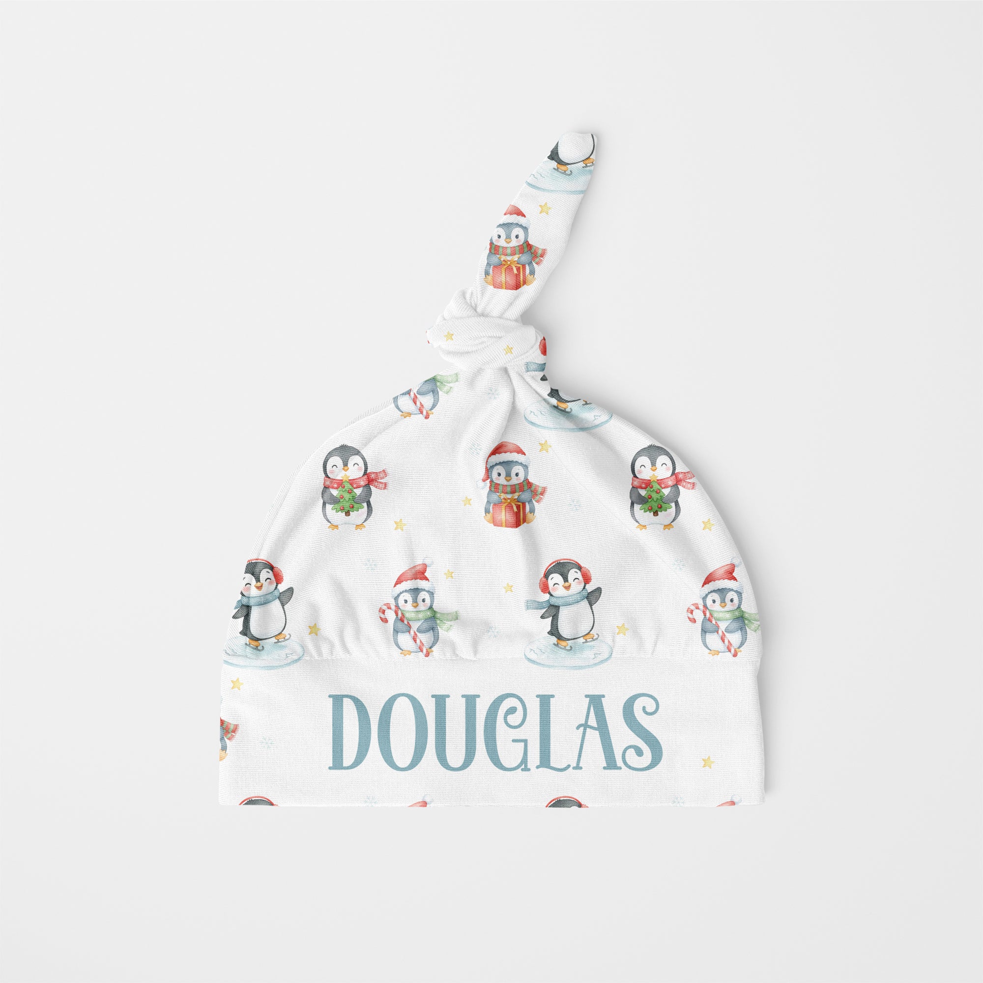 Snow Penguin Personalized Knotted Hat