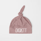 Personalized Knotted Hat in Mauve