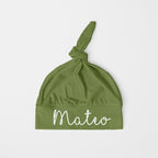 Personalized Knotted Hat in Sagewood