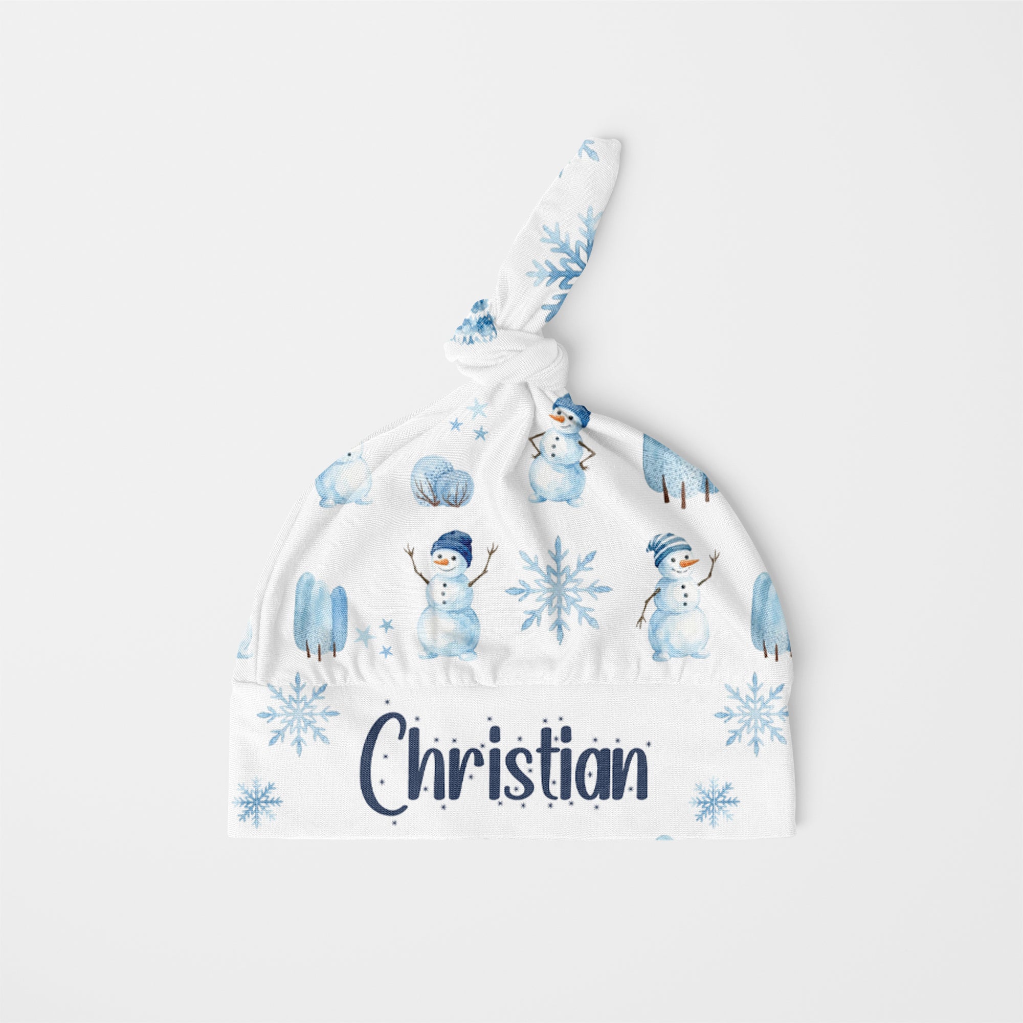 Snowman Personalized Knotted Hat