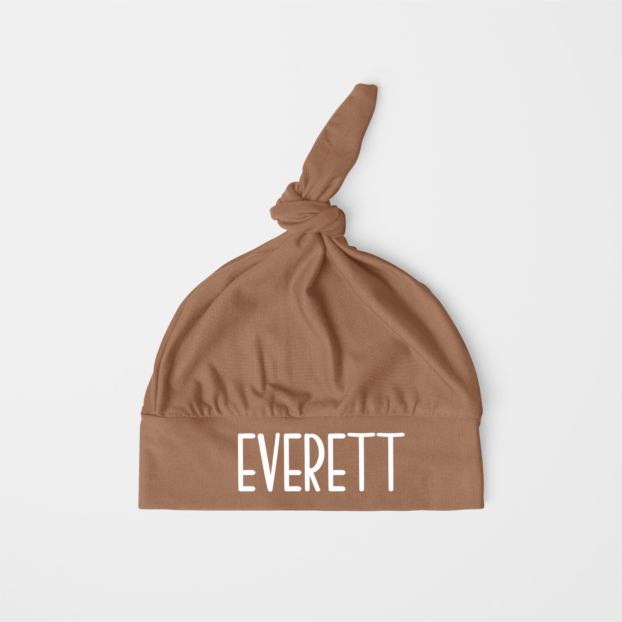 Personalized Knotted Hat in Camel