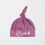 Personalized Knotted Hat in Dusty Mauve