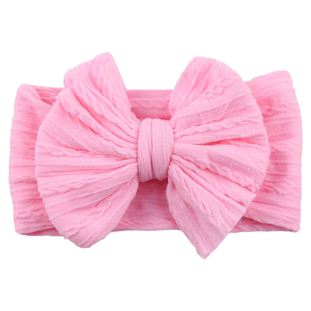 Soft Knit Bow Headband in Blush