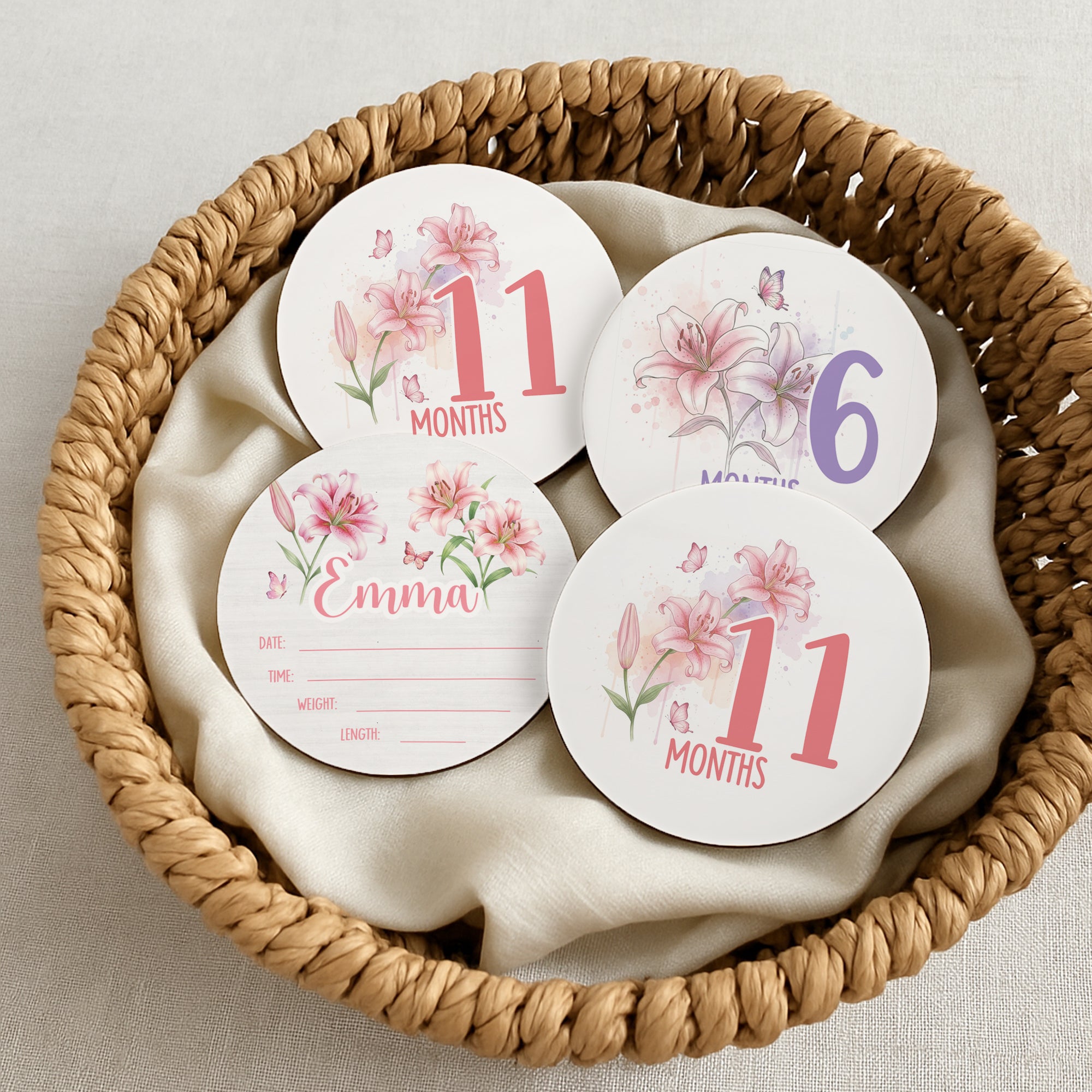 Milestone Tracker Wood Signs in Lilys