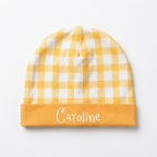Personalized Beanie in Carrot Plaid
