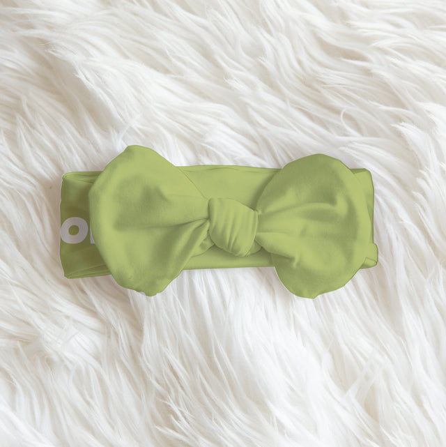 Personalized Bow Headband in Avocado