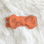 Personalized Bow Headband in Pumpkin Peach