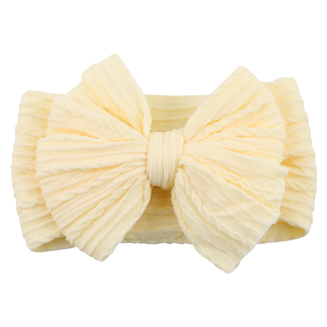 Soft Knit Bow Headband in Cream