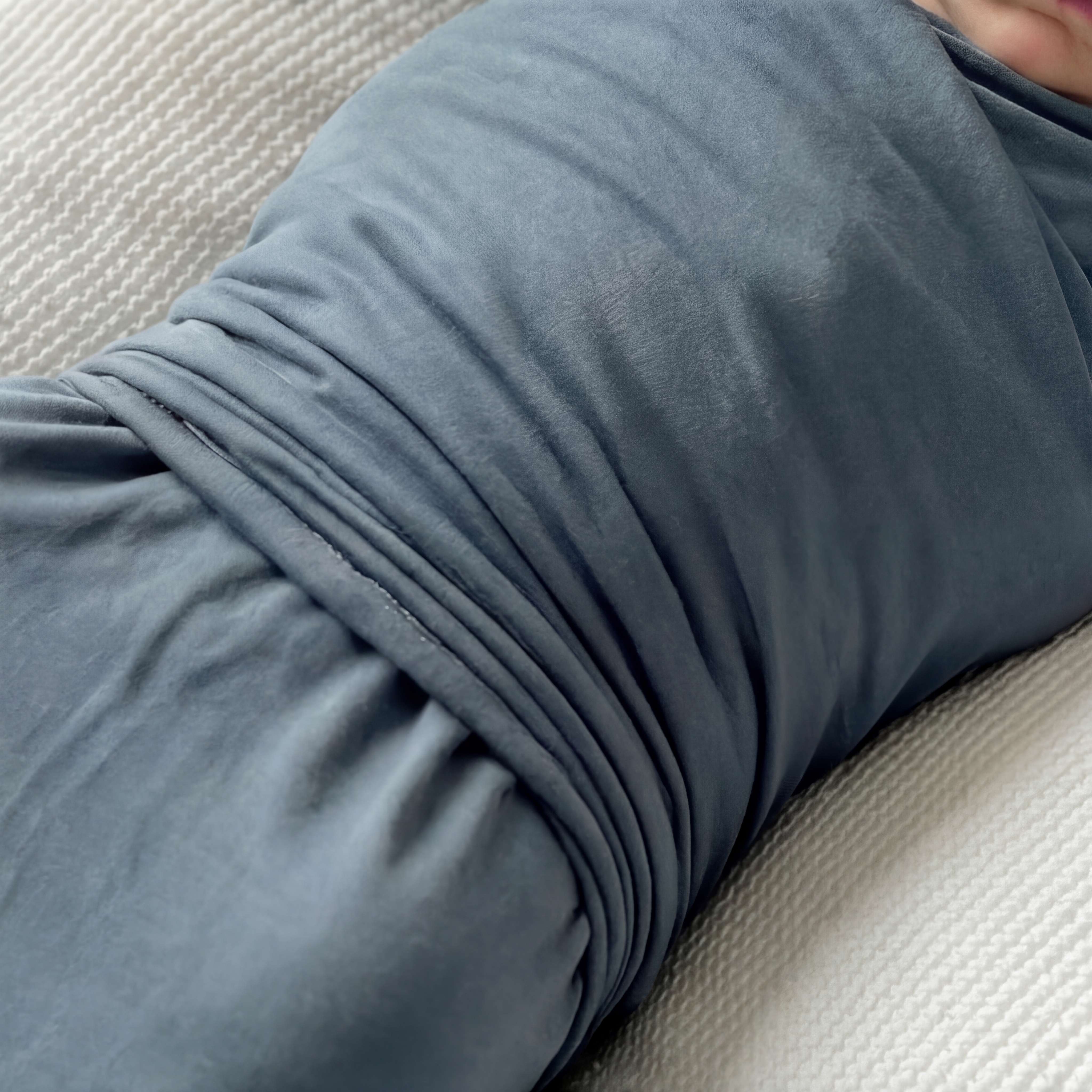 Swaddle with Hat Set in Dusty Blue