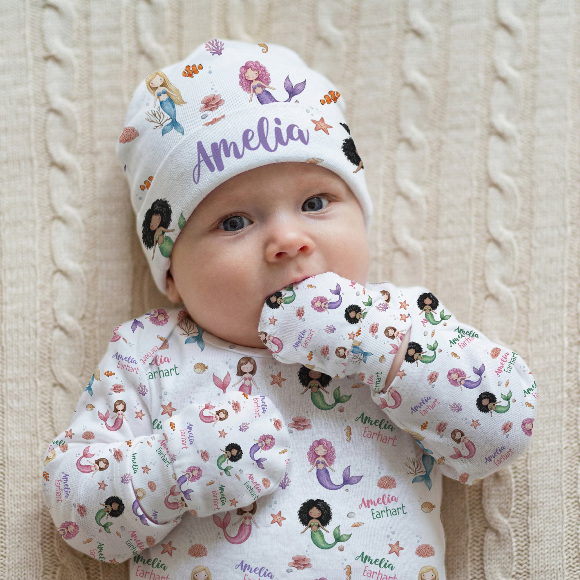 Personalized Mittens in Little Mermaid
