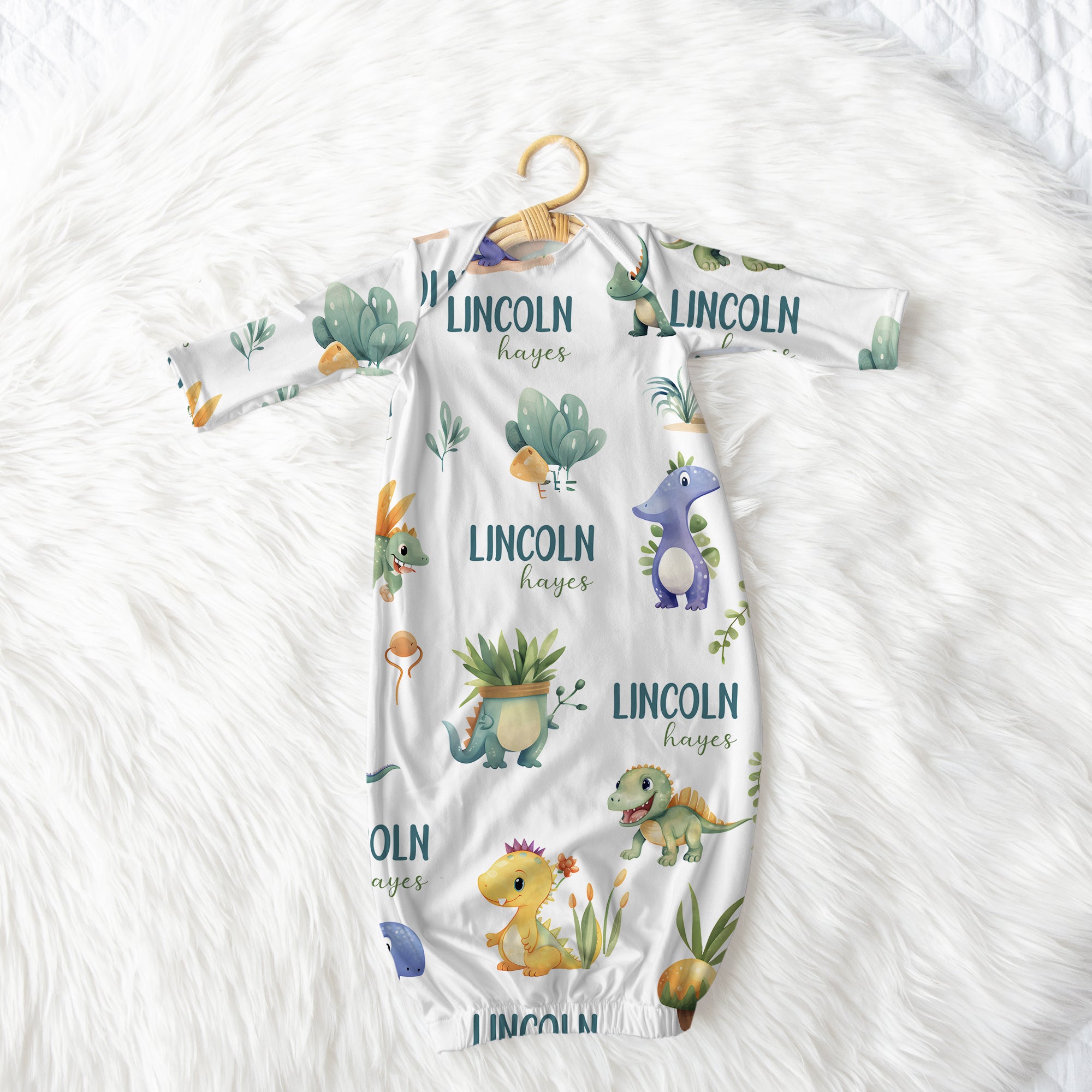 Personalized Sleep Gown in Dinosaur Boy
