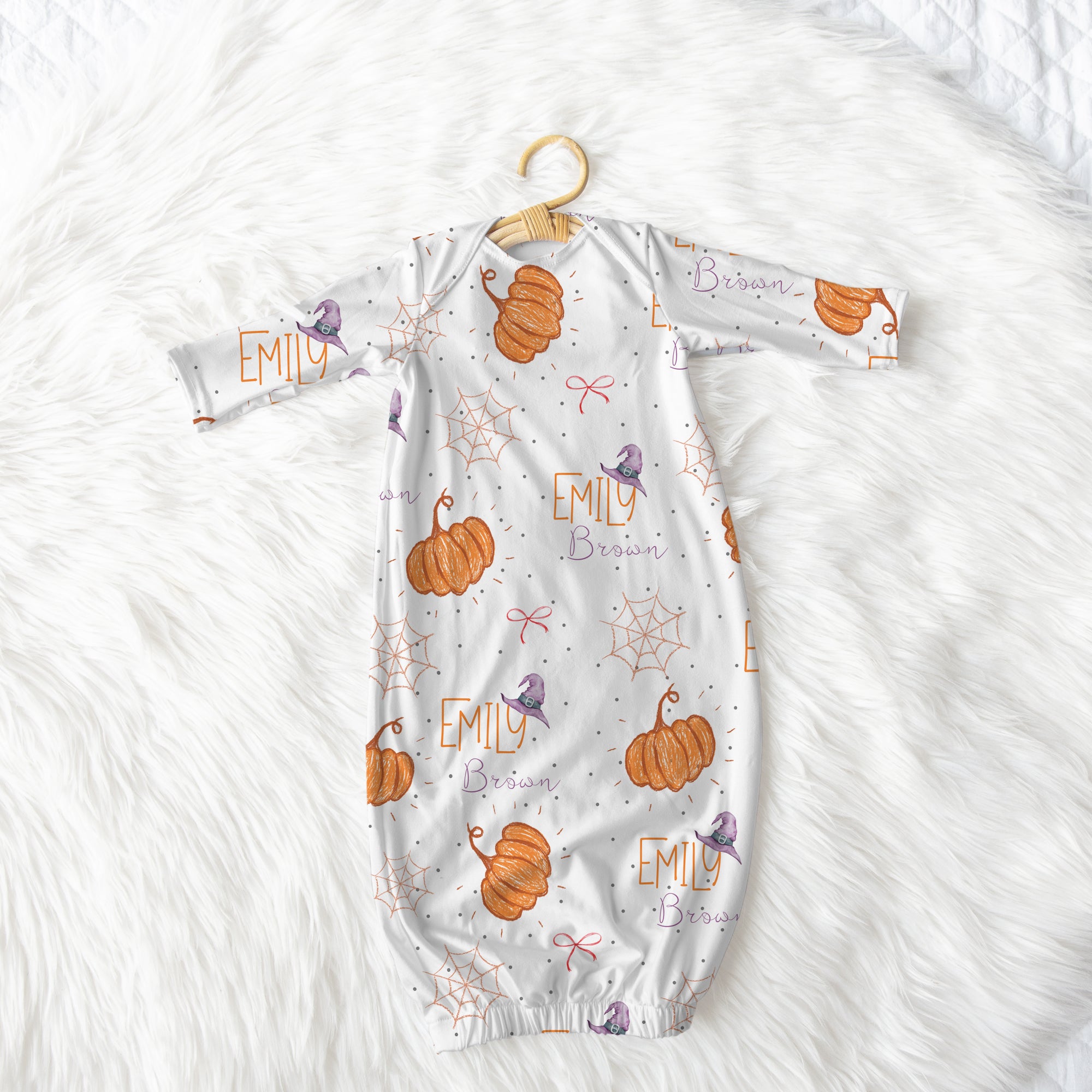 Little Pumpkin Personalized Newborn Sleep Gown