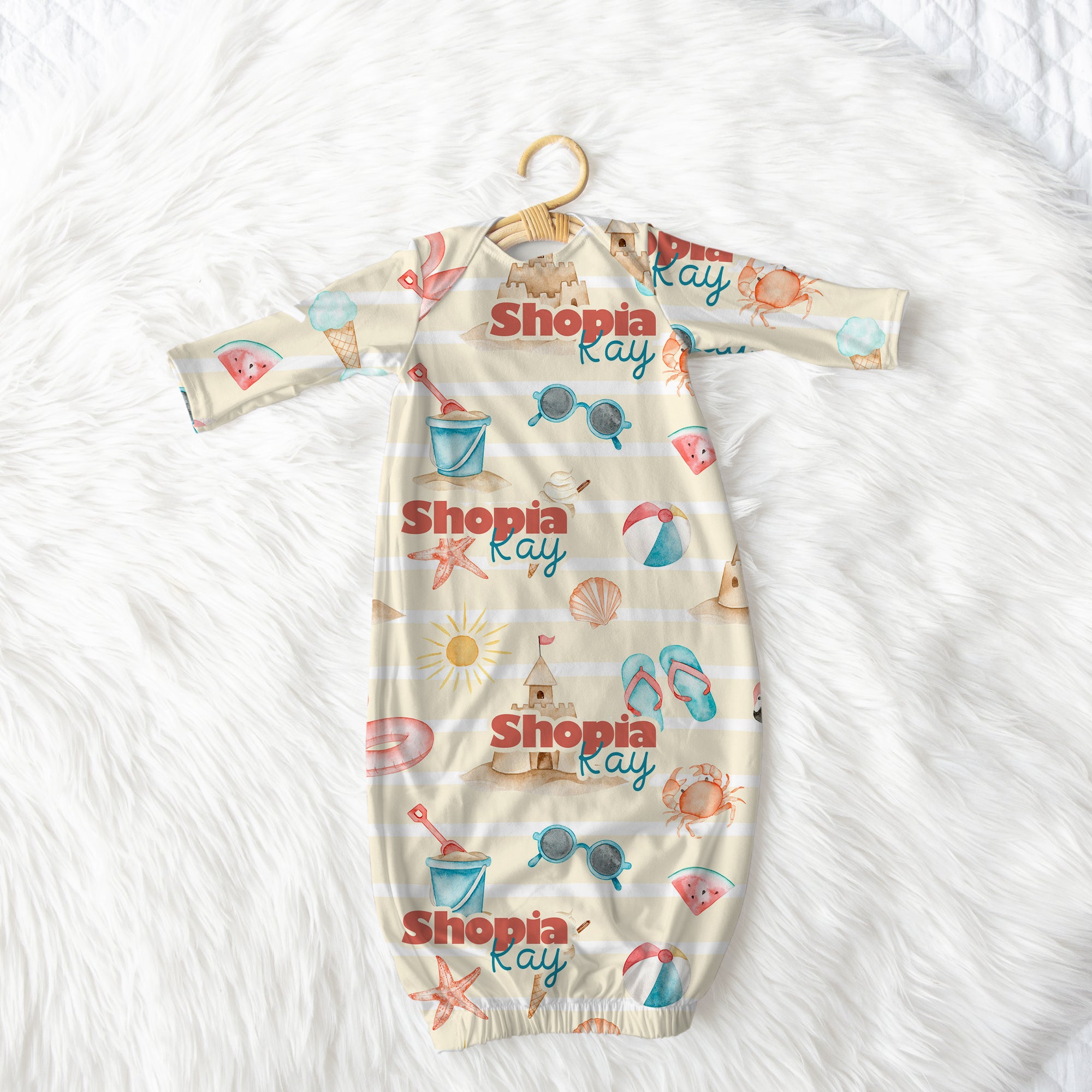 Personalized Sleep Gown in Summer Beach