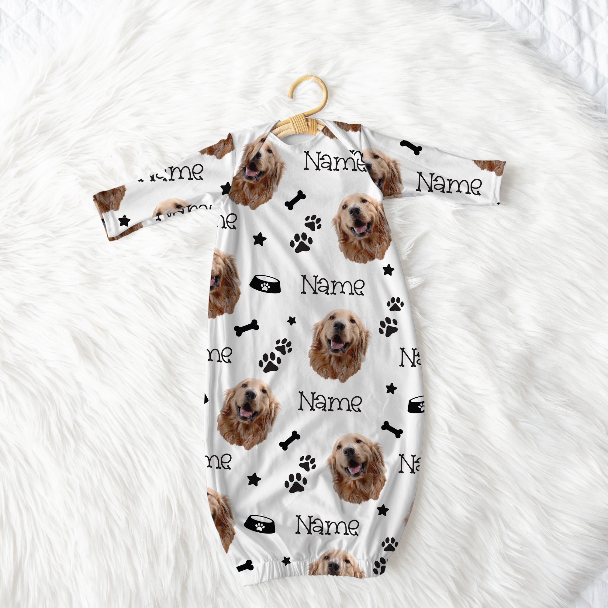 Personalized Sleep Gown in Custom Dog Portrait