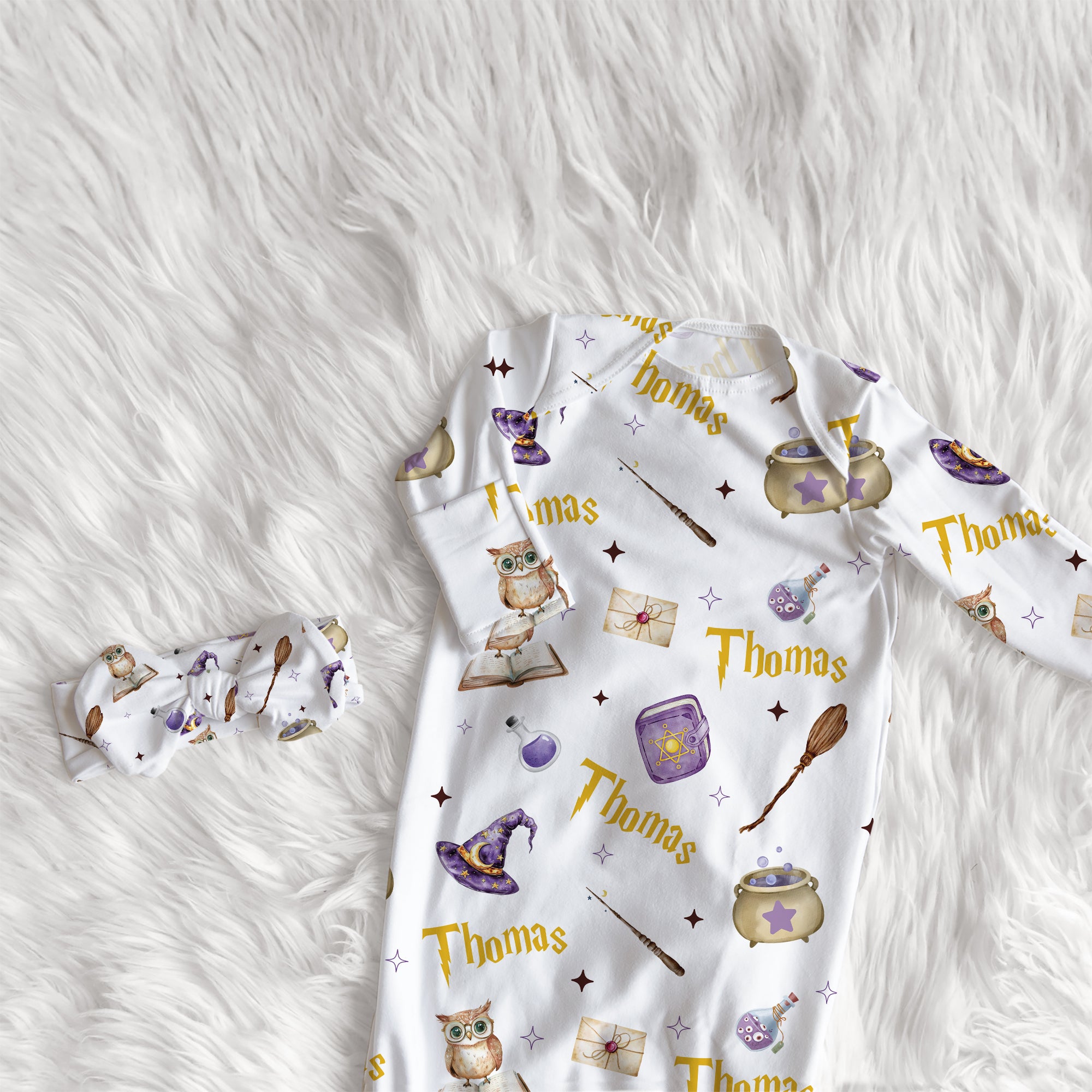 Personalized Sleep Gown in Wizard School