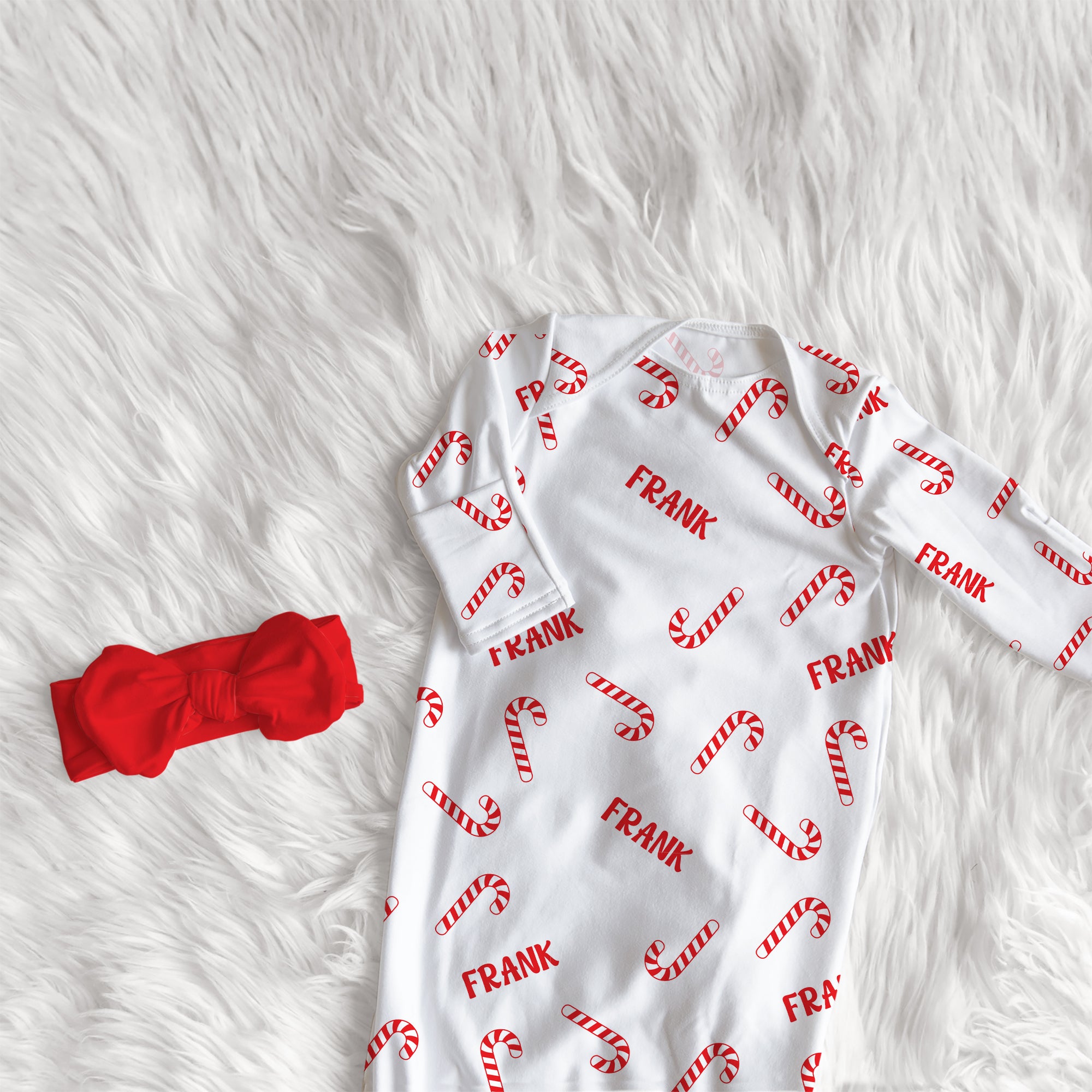 Personalized Sleep Gown in Candy Cane