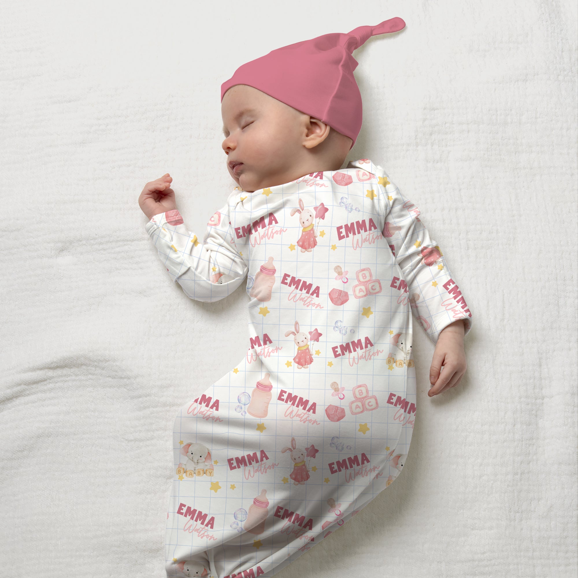 Personalized Sleep Gown in Pink Milk Drunk