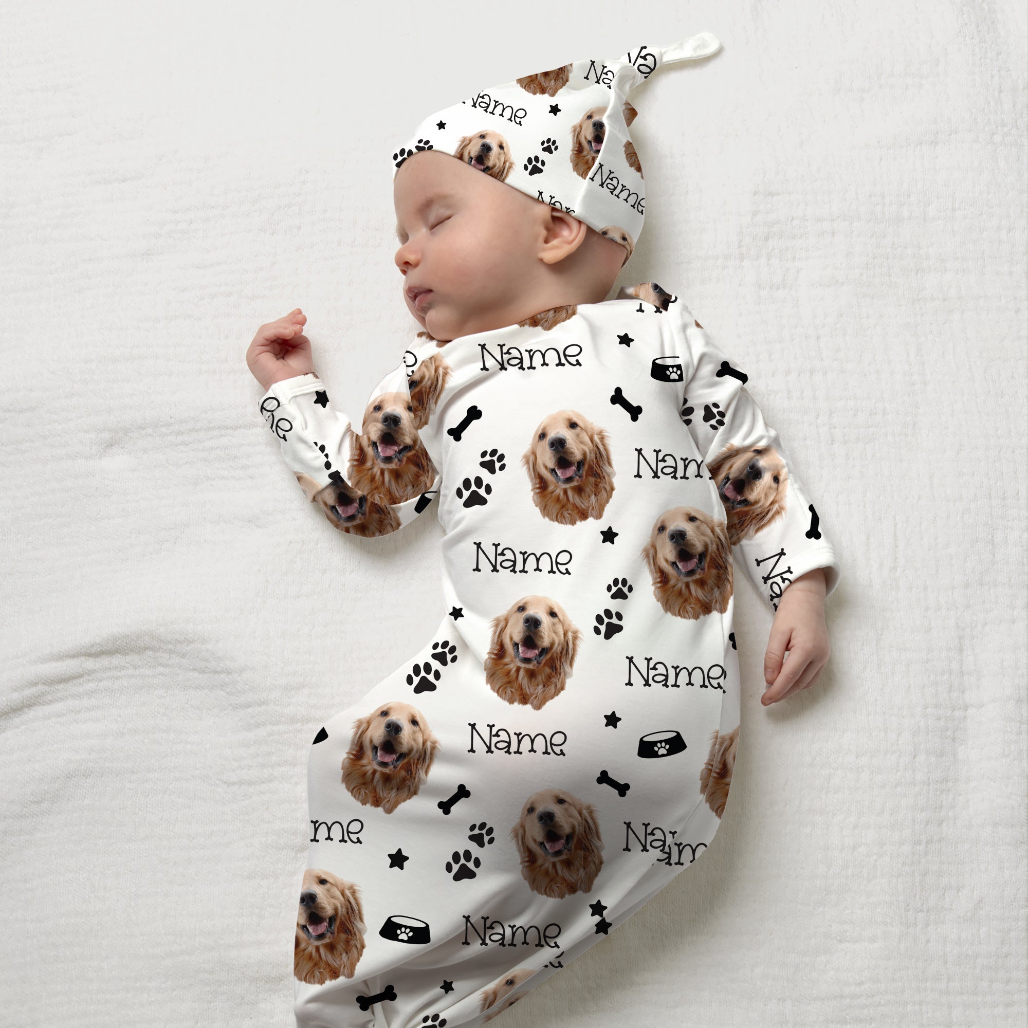 Personalized Sleep Gown in Custom Dog Portrait