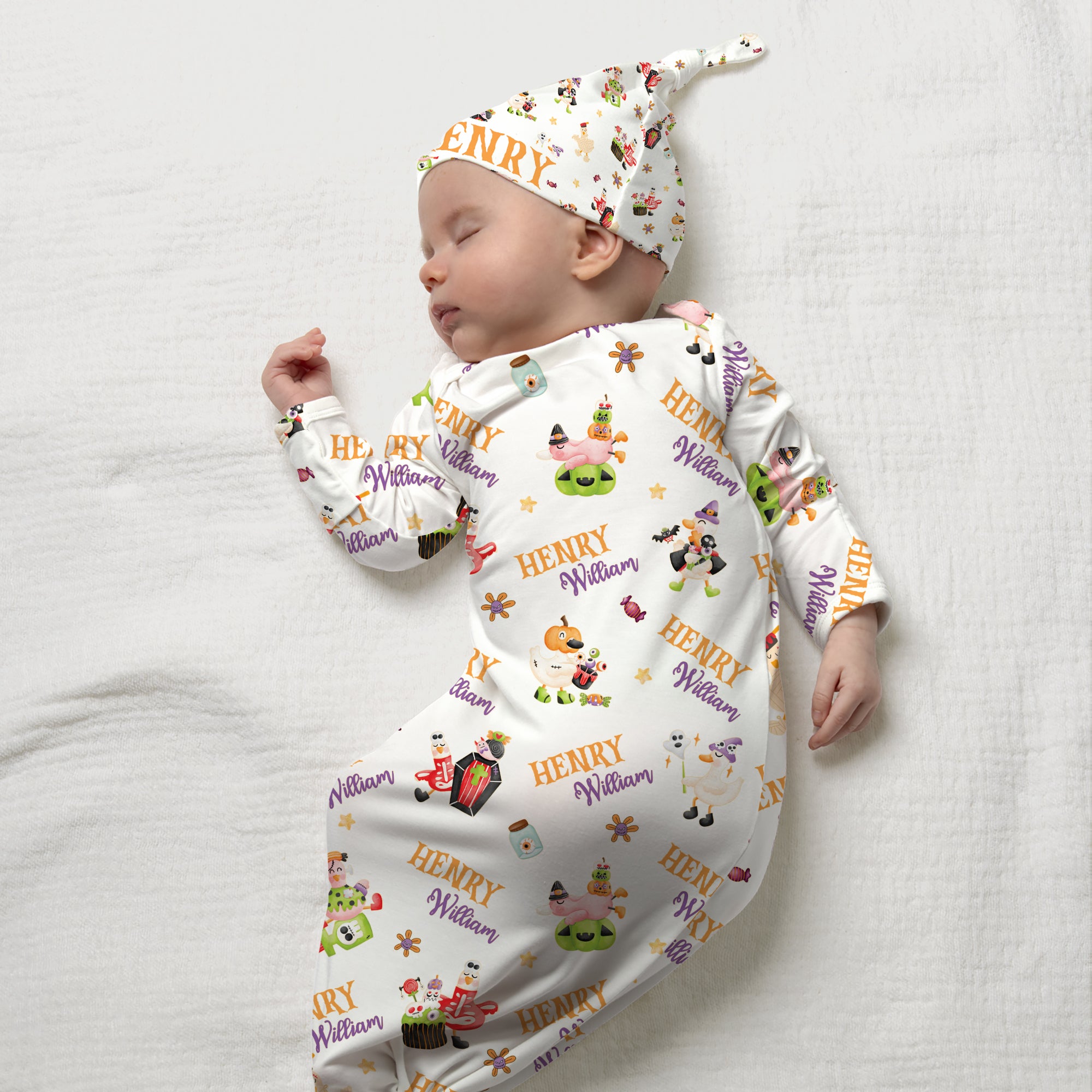 Goose in Booland Personalized Newborn Sleep Gown