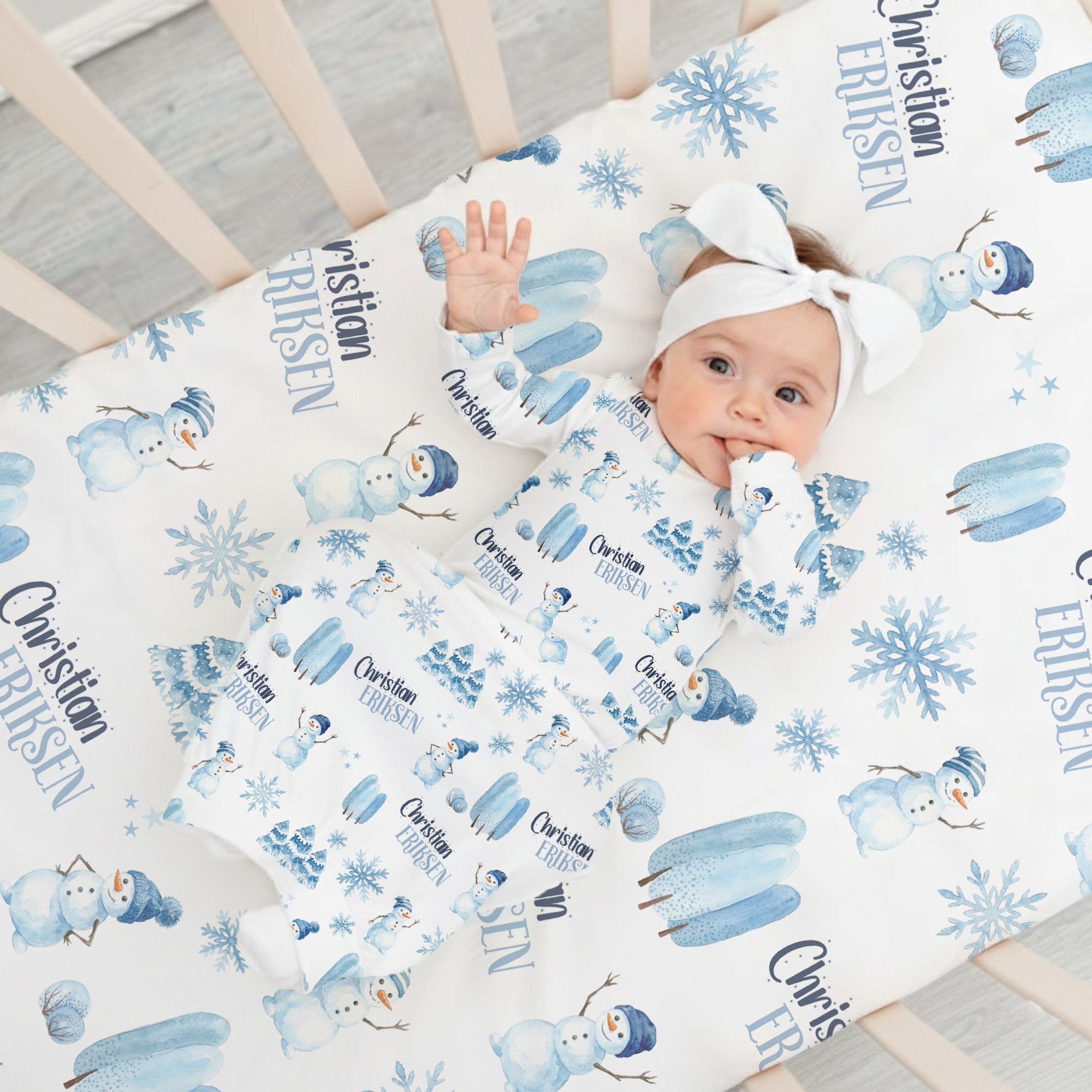 Snowman Personalized Newborn Sleep Gown