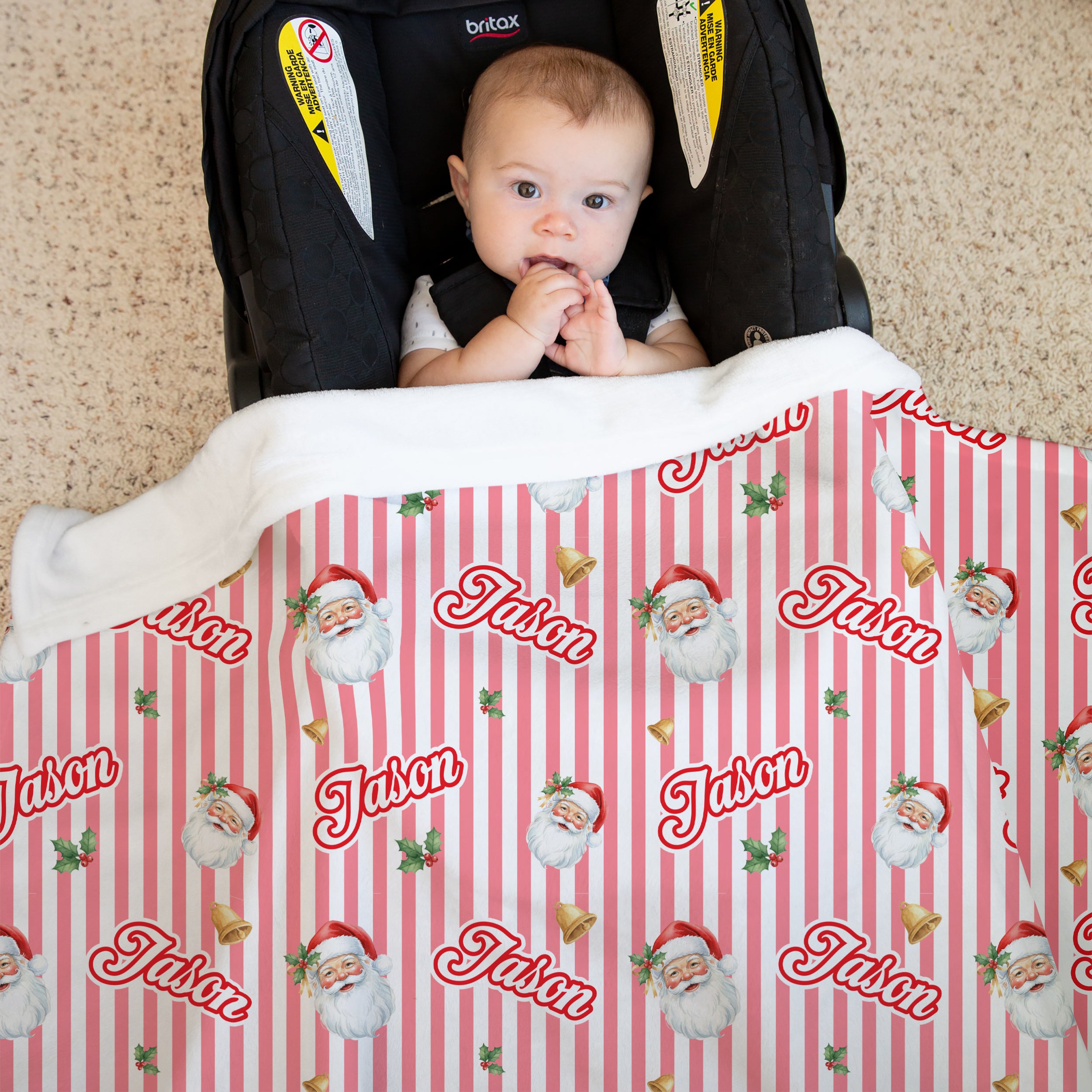 Personalized Blanket in Santa Baby