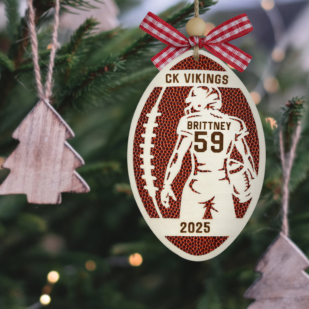 Rugby Daddy Personalized Wood Ornament