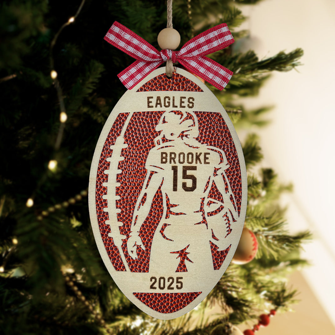 Rugby Daddy Personalized Wood Ornament