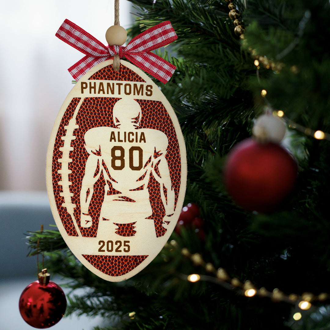 Rugby Daddy Personalized Wood Ornament