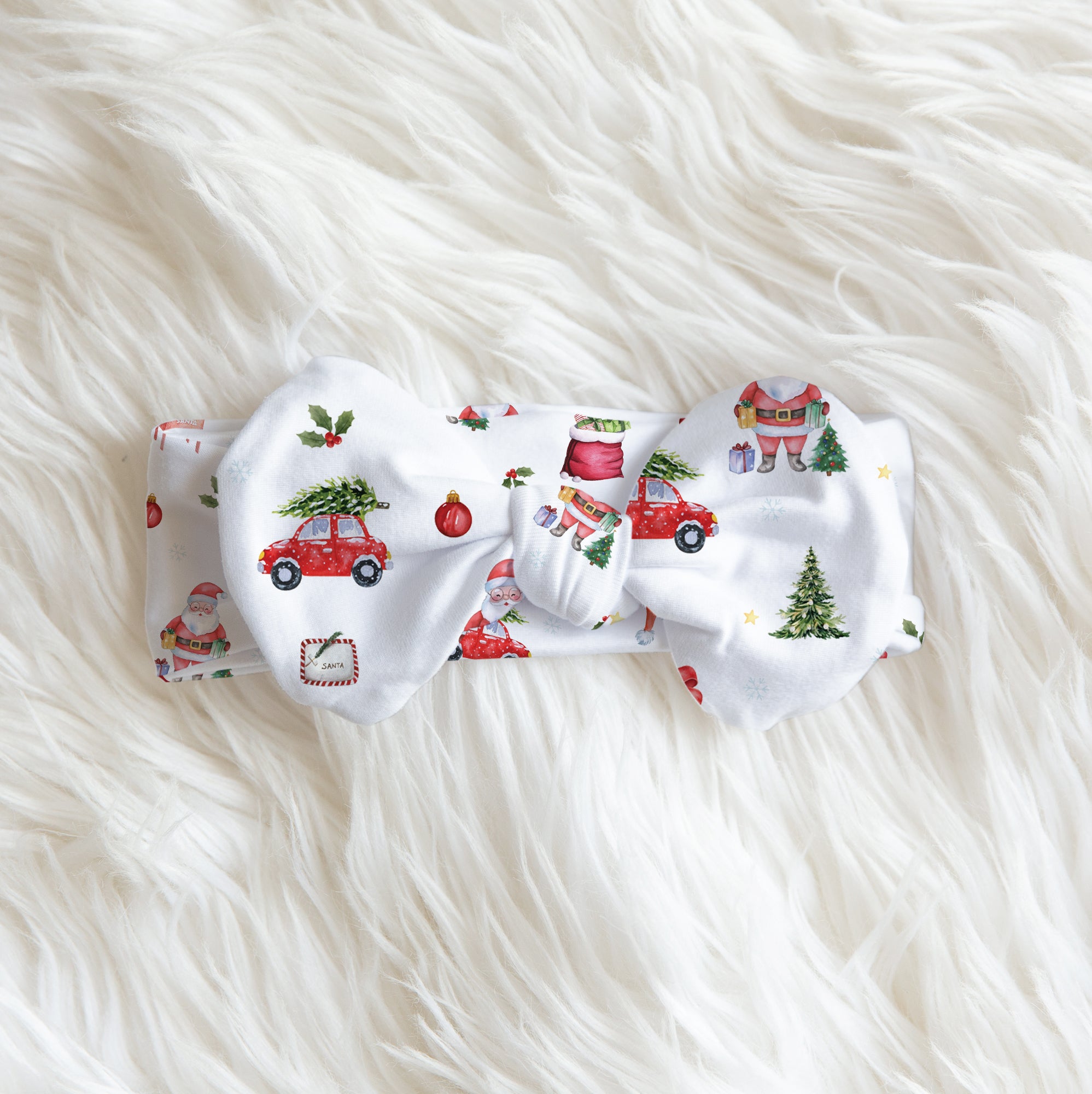 Personalized Bow Headband in Christmas Day