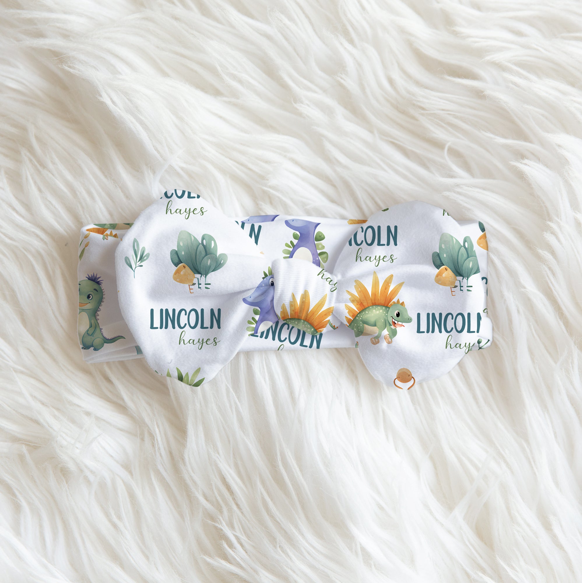 Dinosaur Boy Personalized Bow Headbands