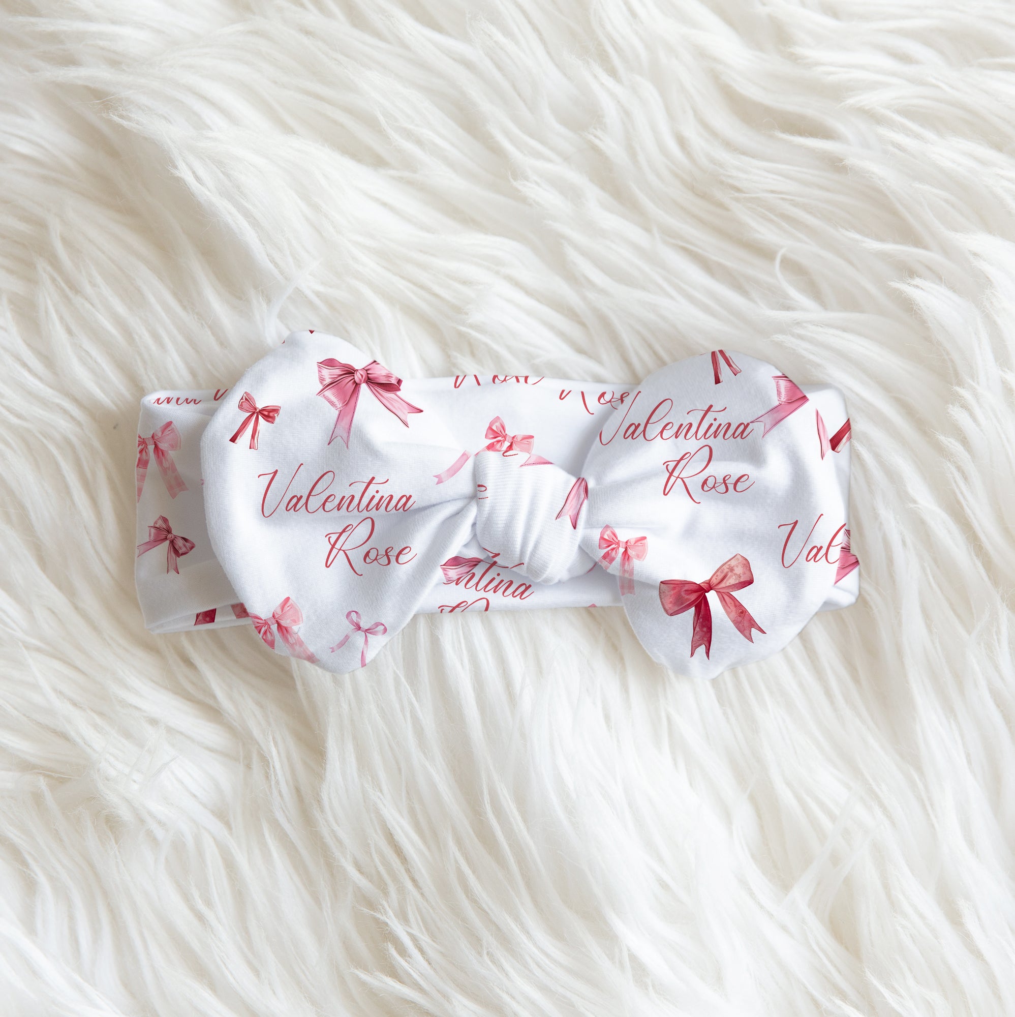 White Coquette Bow Personalized Bow Headbands