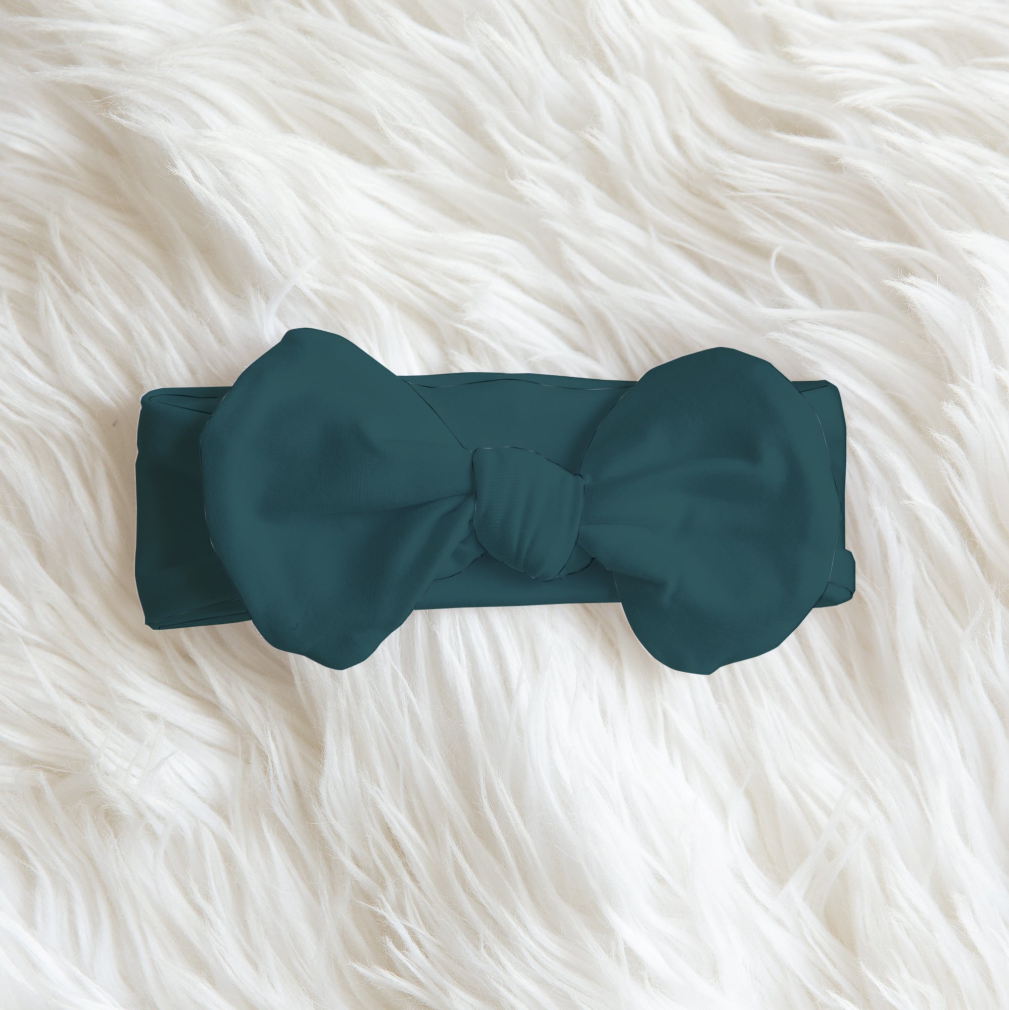 Personalized Bow Headband in Deep Teal