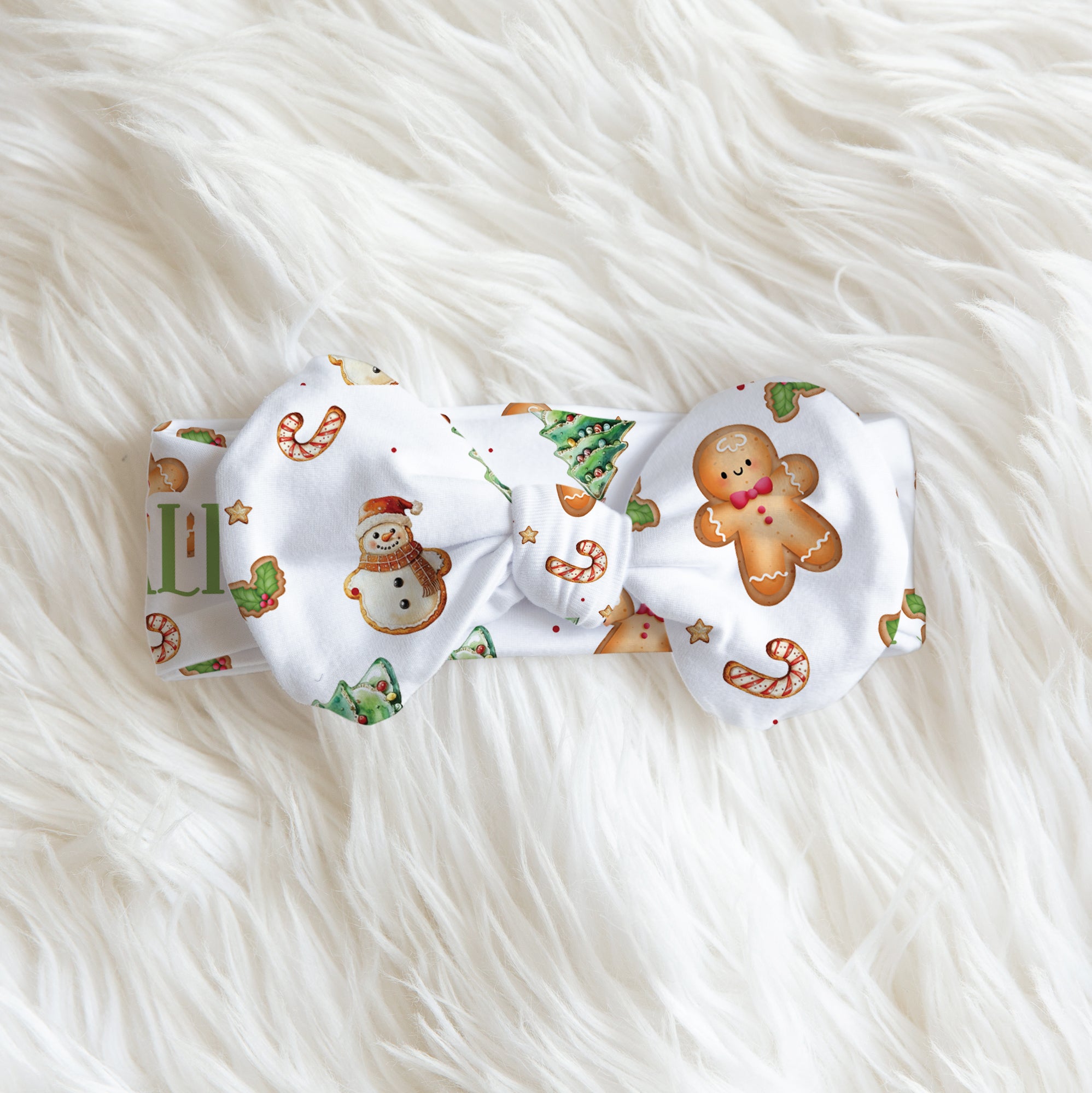 Gingerbread Personalized Bow Headband