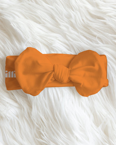 Personalized Bow Headband in Tangerine