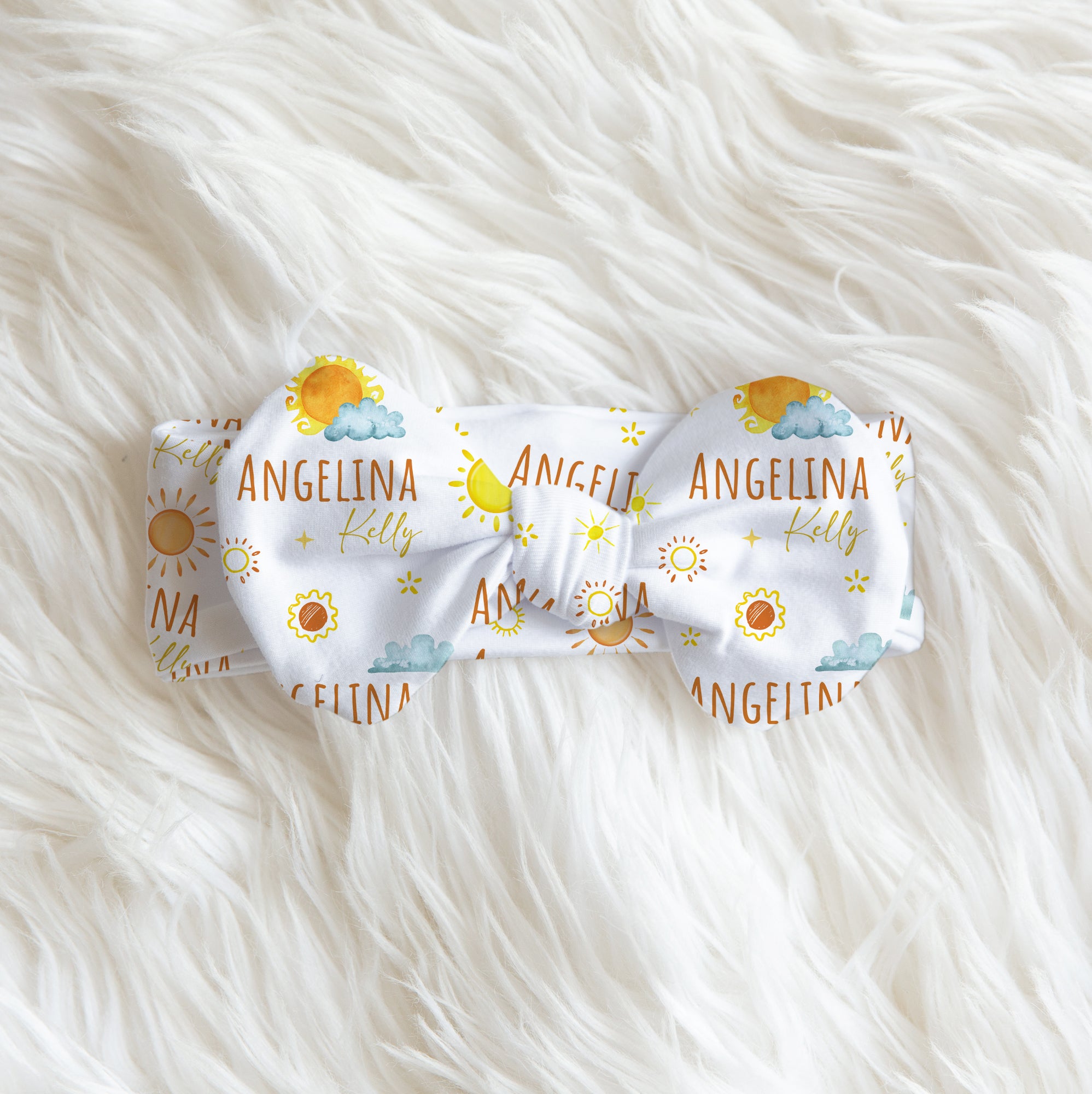 Sunshine Personalized Bow Headband