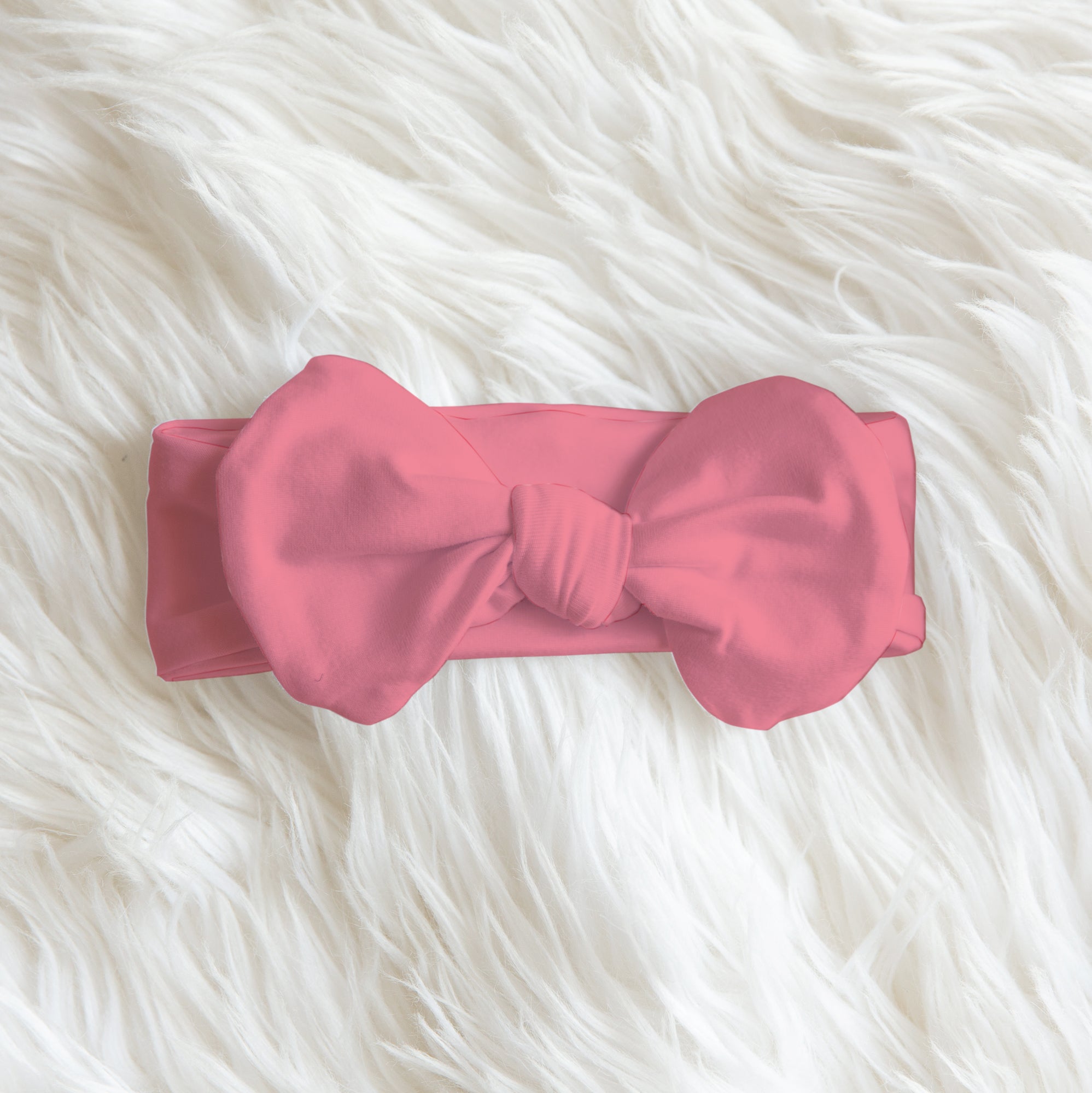 Personalized Bow Headband in Rose Pink