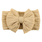 Soft Knit Bow Headband in Khaki